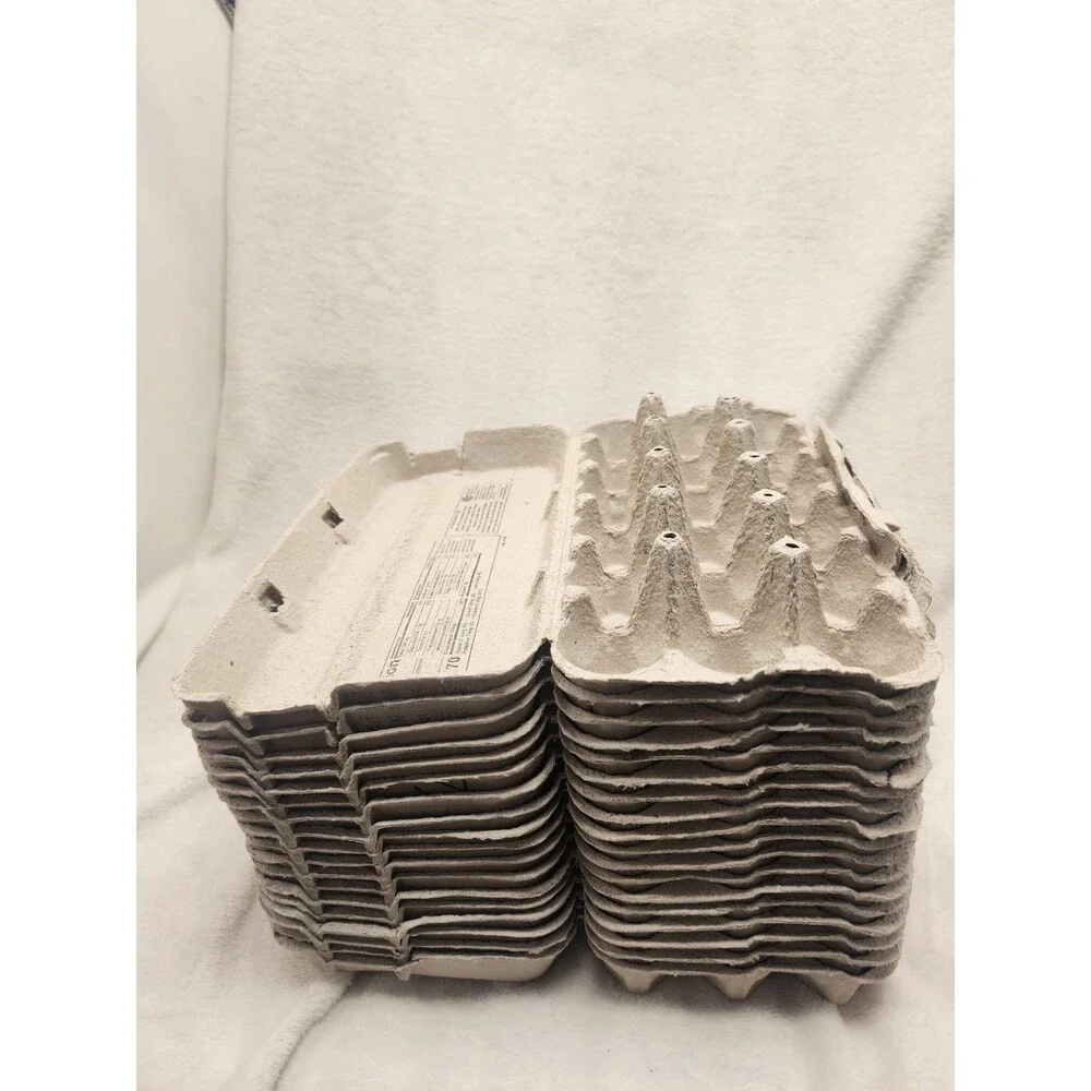 18-Count Cardboard Recycled Pulp Egg Cartons w/Print Lot 18 Used & Clean